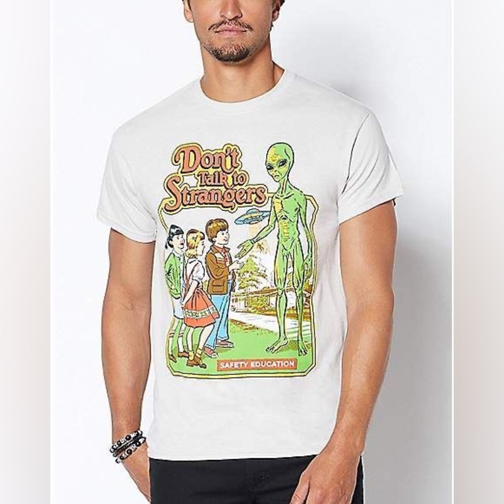 Stephen Rhodes Don’t Talk to Strangers t-shirt